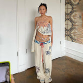 Contrast Graffiti Loose Sweatpants